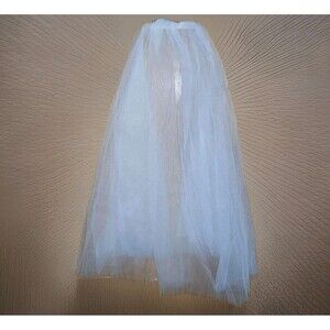 Davids Bridal Wedding Veil Ivory Tulle Short Raw Edge Attached Comb